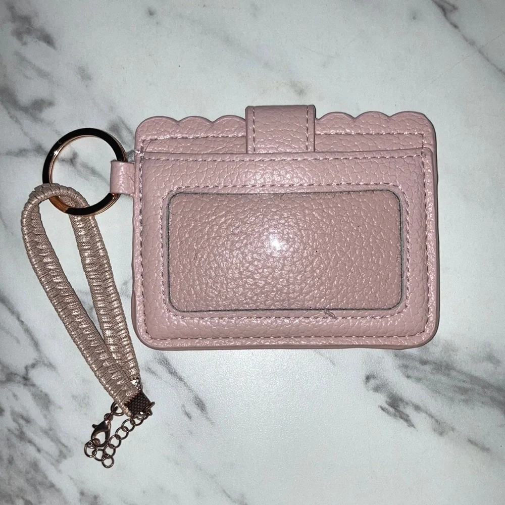 Pink Card Holder with Keychain